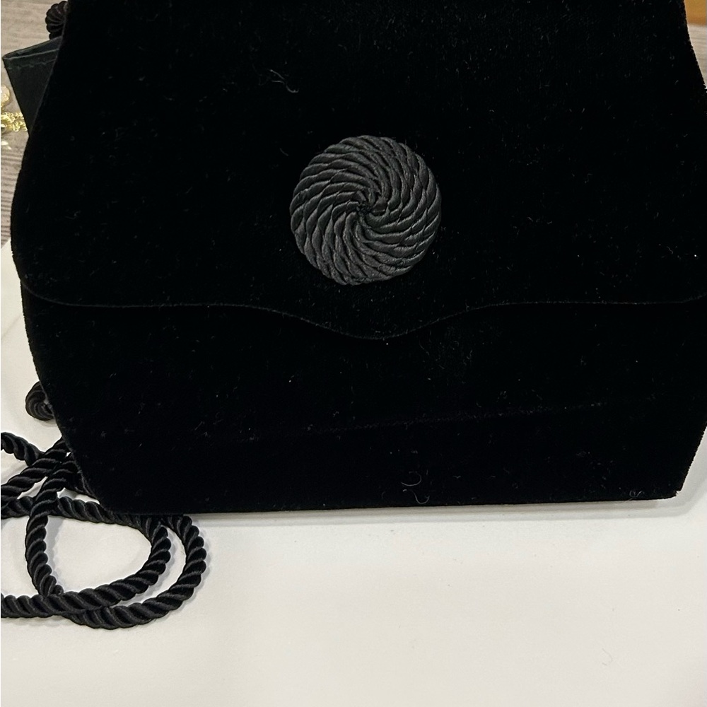 Elegant Black Velvet Handbag